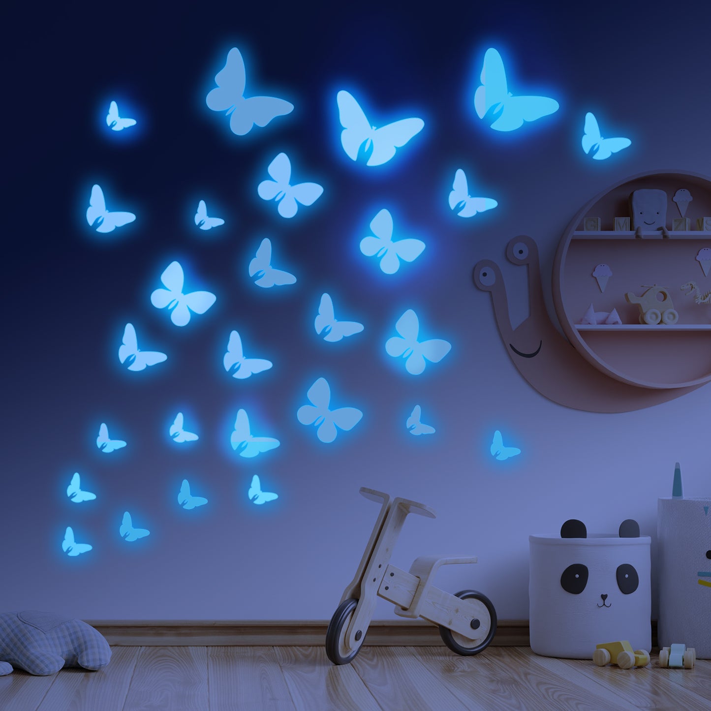 Glow in the dark butterfly decoration sticker