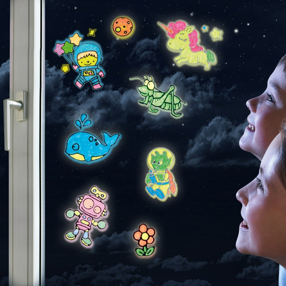 Glow in the dark window art