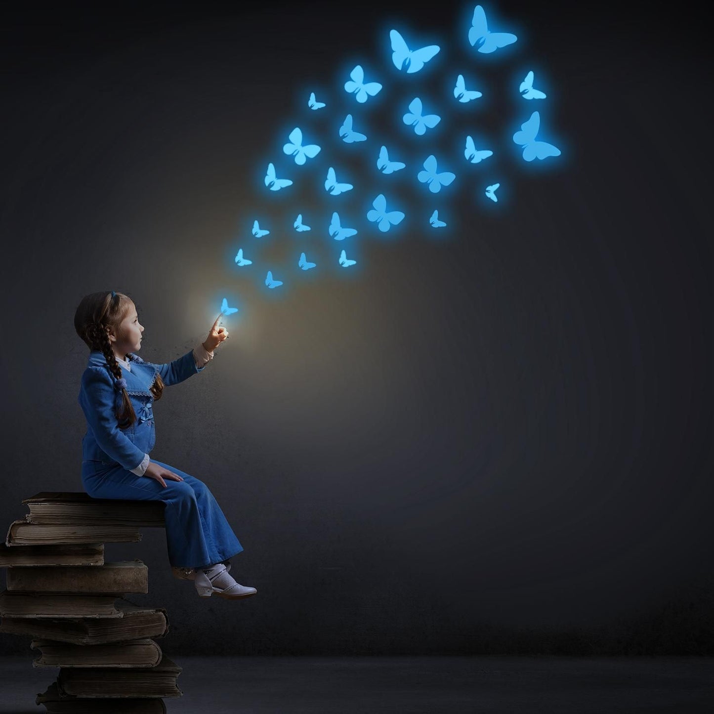 Glow in the dark butterfly decoration sticker