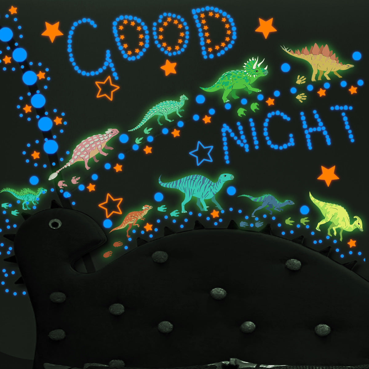 Glow in the dark dinosaur decoration sticker