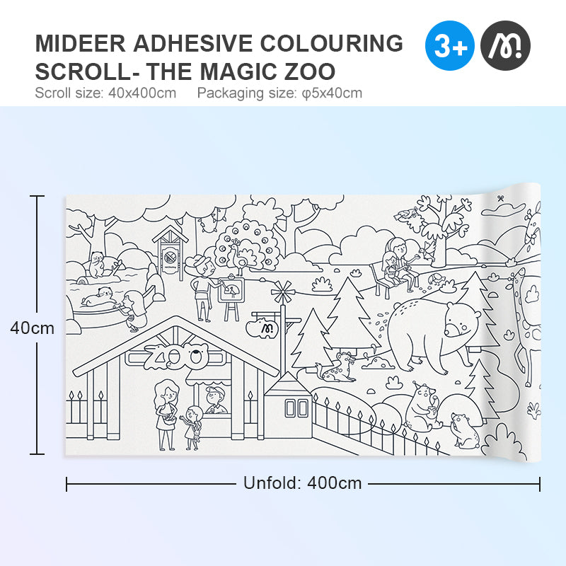 Adhesive Colouring Scroll - The Zoo Magic