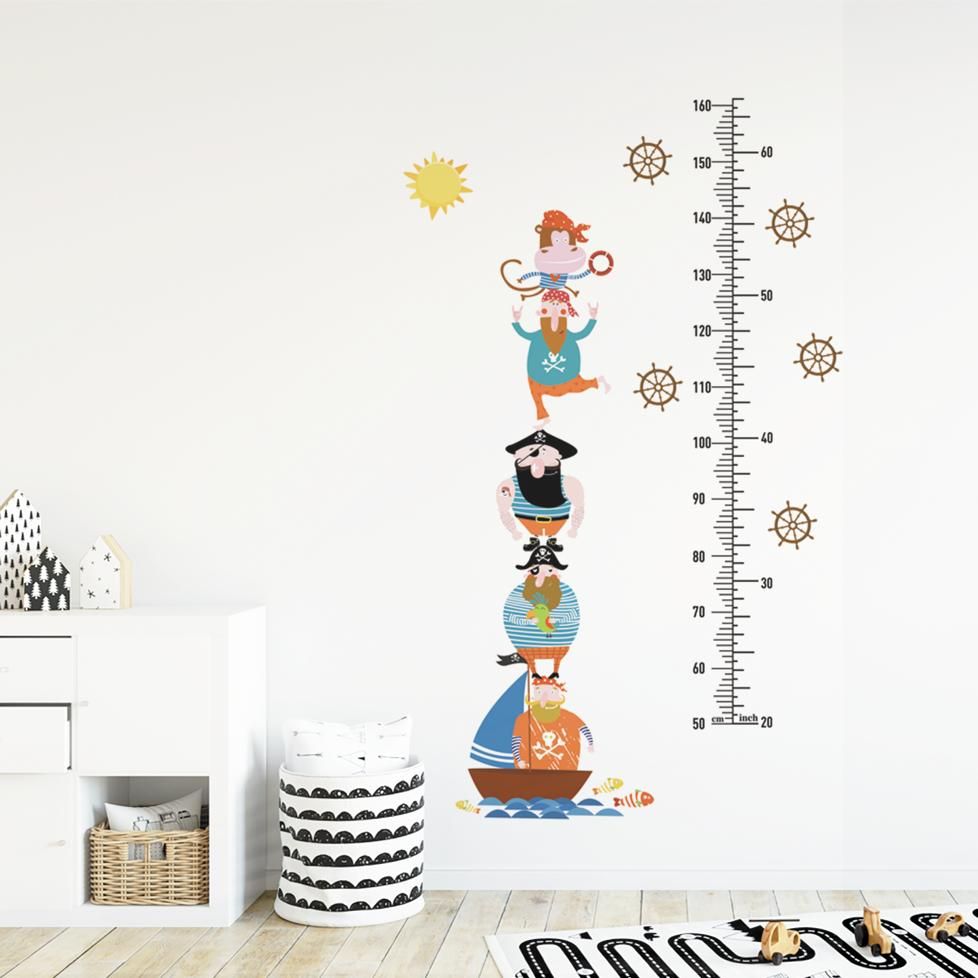 Sailing Ship Height Growth Wall Sticker