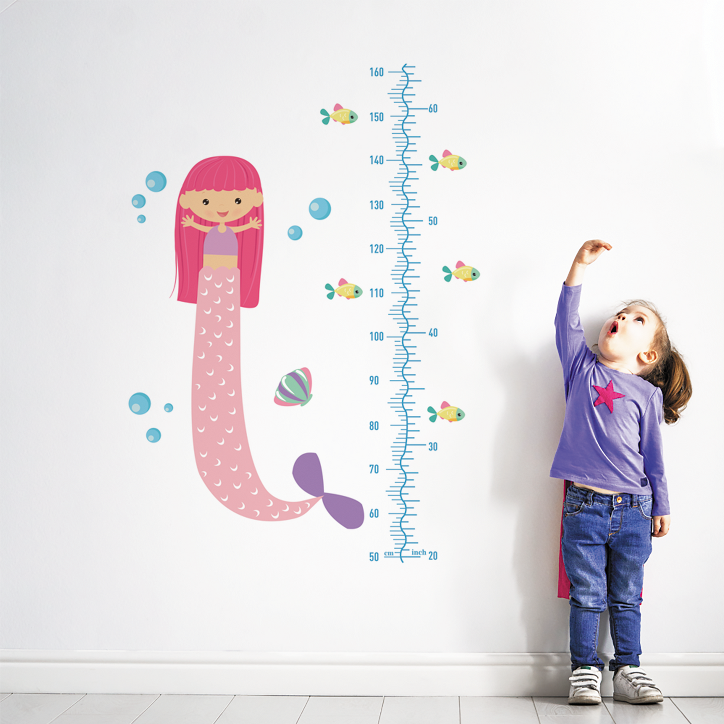 Mermaid Height Growth Wall Sticker