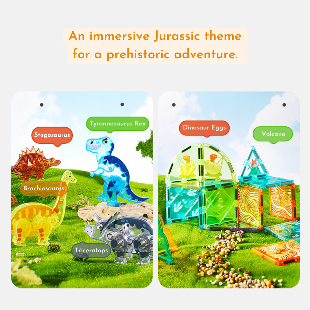 Magnetic Tiles 48 pcs - Jurassic Adventure