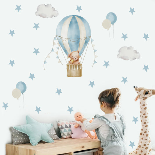 Clouds & Air balloon decoration sticker